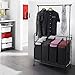 SONGMICS 4-Section Laundry Sorter, Rolling Laundry Cart with Hanging Bar, Laundry Organizer, Hampers for Laundry, Heavy-Duty, Lockable Wheels, 4 x 13.2 Gal., Black URLS44B