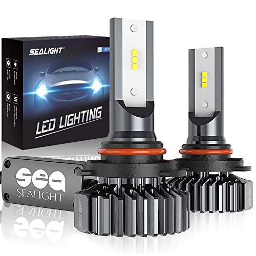 #LightningDeal SEALIGHT Scoparc 9005/HB3 LED Headlight Bulbs, 12000LM High Beam Conversion Kit Plug and Play, 6000K Bright White, Halogen Replacement, Quick Installation, Pack of 2