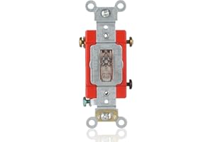 Leviton 3-Way Illuminated Toggle Switch, 15 Amp 120/277 VAC, Industrial Grade, Fed Spec, Clear Toggle, 1223-LC