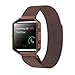 Oitom Metal Bands Strap Compatiable Fitbit Blaze,Small (5.5-6.7 in), Frame Housing+Milanese Loop Stainless Steel Accessory Band for Fitbit Blaze Smart Watch Band (Coffee Brown)