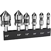 M35 Cobalt Countersink Drill Bit Pro-Grade 6pc Cobalt Countersink Bits Set | 5-Flute Design for Metal/Wood/Stainless Steel/Ca