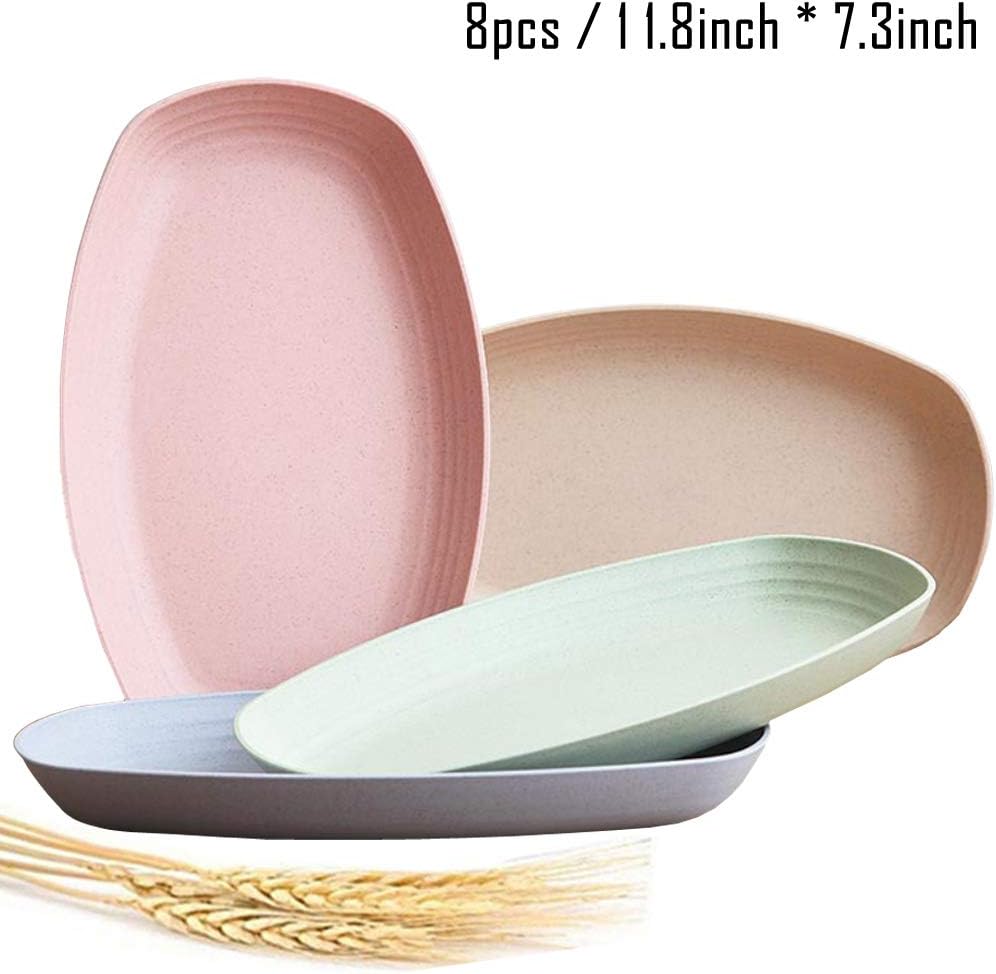 Greenandlife Unbreakable Dinner plates, Set of 8, 12 inch