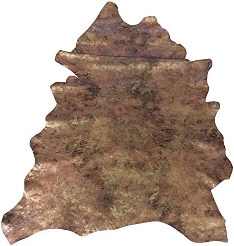 Soft Brown Leather Hide – Camouflage Print Finish – Quality Full Skins - 5 sq ft - 2 oz. avg Thickness – Genuine Real Lambskin – DIY Craft Fabric – Thin Upholstery Home Décor Material