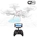 Beebeerun WiFi FPV Quadcopter Drone with Camera Live Video 2.4GHz Headless Mode Altitude Hold One-Key Function VR Headset-Compatible Gravity Induction Damage Resistance (White Drones with Camera)