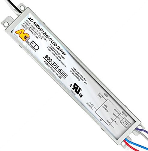 12V Dimmable LED Driver - For ConstantVage Products Only - Min/Max LEDWage 6-60W Driver Input 120-277V AC-A60VD12H5.0
