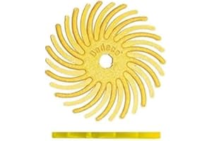 Dedeco Sunburst Radial Bristle Discs 12-Pack - 7/8" Curved - Yellow 80 Grit (Coarse) - Aluminum Oxide for Polishing & Finishing