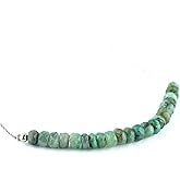 OdrillionGems Natural Emerald Gemstones Bar Necklace, Faceted Beads, 925 Sterling Silver, Healing Crystals, May Birthstones, Minimalist, Women Jewelry, Handmade, Valentine Gifts, Size 18"