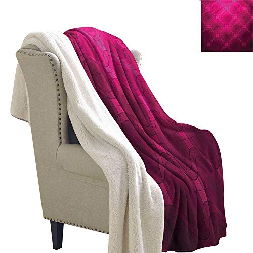 AndyTours Baby Blanket Magenta Disc Circle Shapes Autumn and Winter Thick Blanket W59 x L31 - Thumbnail 7