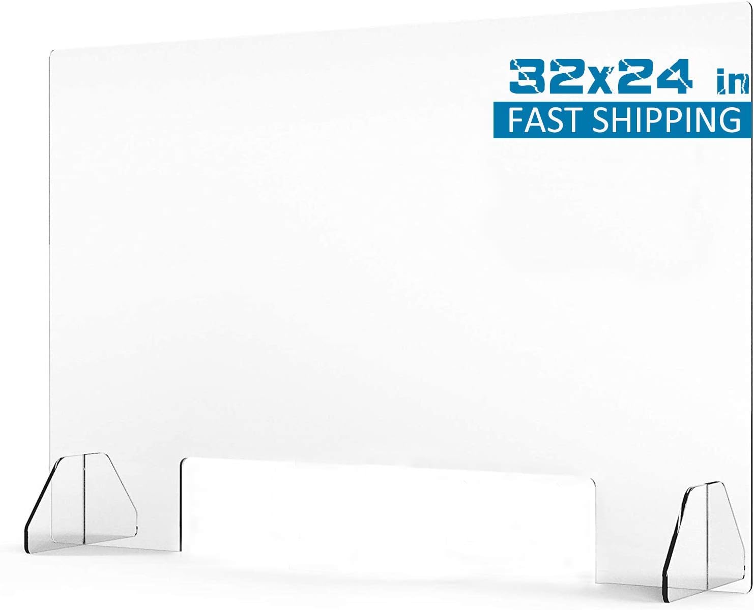 Plexiglass Sneeze Guard for Counter and Desk, Portable Clear Acrylic, Plastic, Plexiglass shield