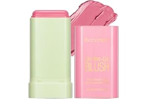 WENFENG Multi-Use Makeup Blush Stick,Cream Blush Stick,Solid Moisturizer Stick,Waterproof Natural Nude Makeup,Tinted Solid Moisturizer Stick for Eyes Lips Cheek (1#Shy Pink)