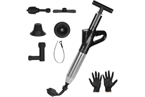 Vienki Toilet Plunger, High Pressure Toilet Plunger – Air Drain Unclogger Blaster with Visual Barometer, Heavy Duty Plungers 