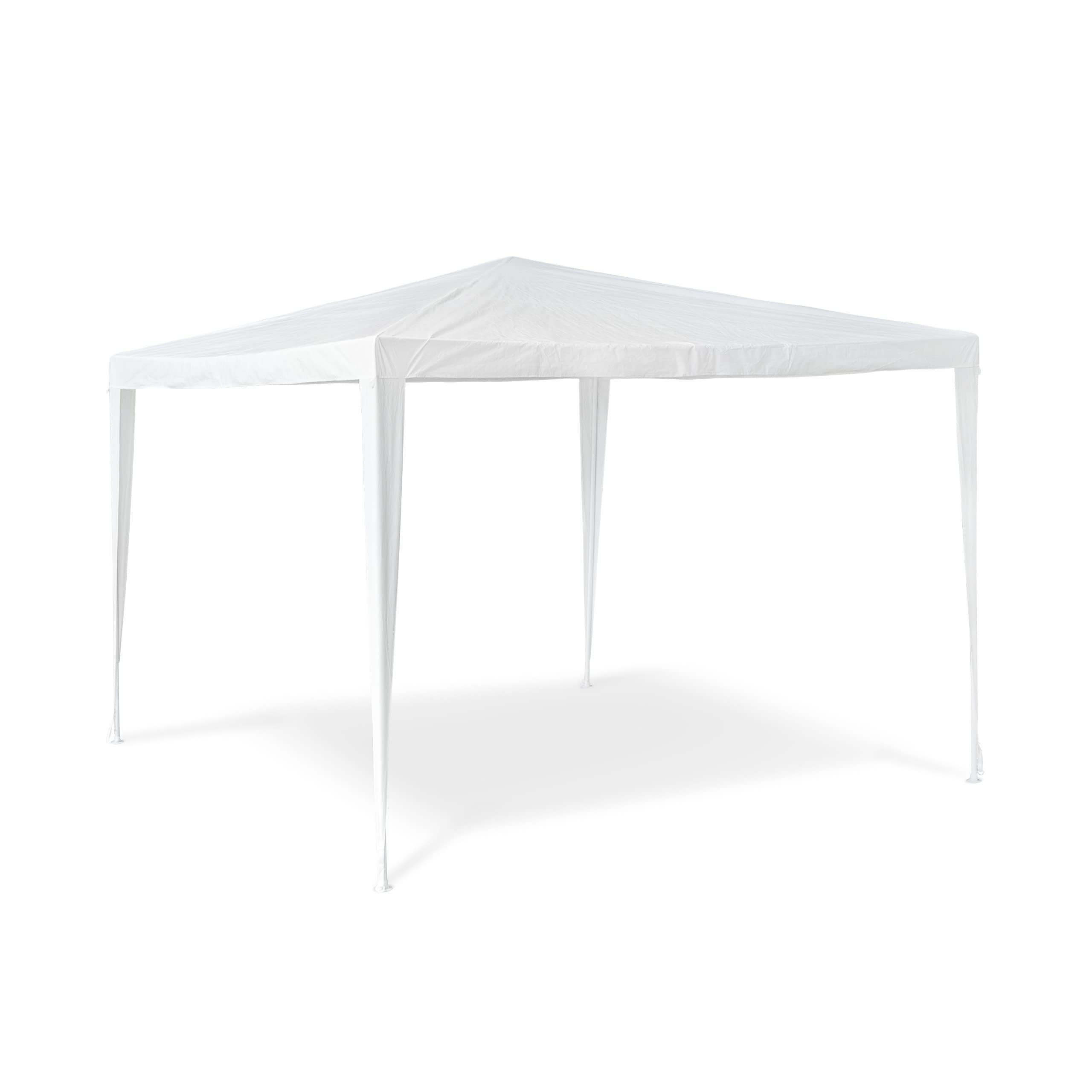 Relaxdays Gazebo Party Tent 2.5 x 3 x 3 m Garden Pavilion Tent Square Marquee Tent with Roof made of 100% PE, Tent for Festivals or Camping, Steel Frame, White