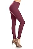 LDR128-MulBerry Basic Solid Leggings, One Size