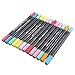 Huhuhero Double-Ended Fine and Soft Brush Tip Watercolor Art Pen Markers, Assorted Colors (No Duplicates), 36 Pack