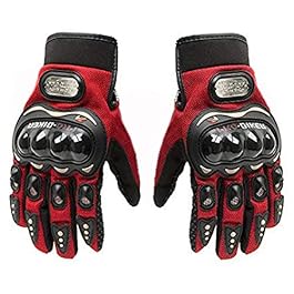 Probiker Full Finger Gloves for Bikers (Red, L)