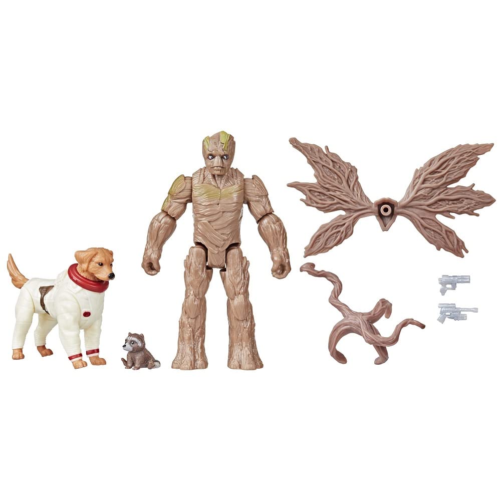 Marvel Guardians of the Galaxy Vol. 3 Action Figures, Groot, Baby Rocket Cosmo Action Figures