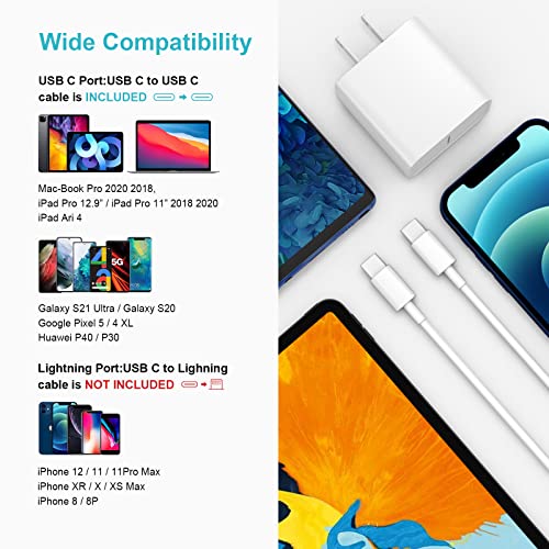 20W USBC Fast Charger for iPad Pro 2021/2020/2018 11"/12.9", iPad Mini