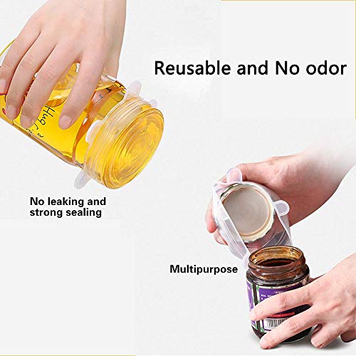 12 PCS Silicone Stretch Lids Reusable, Kitchen Airtight Food Storage Covers, 6 Sizes Seal Bowl Stretchy Wrap Cover, Keep Food Fresh for Containers, Cups, Cans,Plates, Microwave, Dishwasher Safe - Thumbnail 2