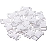 PENTA ANGEL White Plastic Buckle 20Pcs 3/8inch Quick Side Release Buckle for Paracord Bracelets Craft DIY