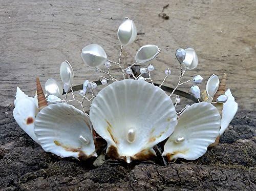 Natural Seashells Crown, Mermaid hair accessories, Beach wedding jewelry, seashell siren, costume Ariel