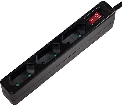 LPS230B - Fita de 3 tomadas (ficha europeia, CEE 16/7, com interruptor liga/desliga e proteção infantil), cor preta