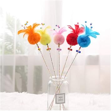 Amazon 猫おもちゃ 猫じゃらし 竿 付き ねこじゃらし じゃれ猫 猫のお好みじゃらし 02 レッド Runalp 猫じゃらし 羽のおもちゃ 通販