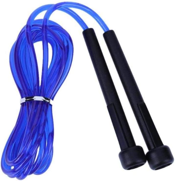 arbuio Jump Skipping Ropes Cable Steel Adjustable Fast Speed PVC Handle Jump Ropes Crossfit Skip Workout Training Exercises-1_black blue