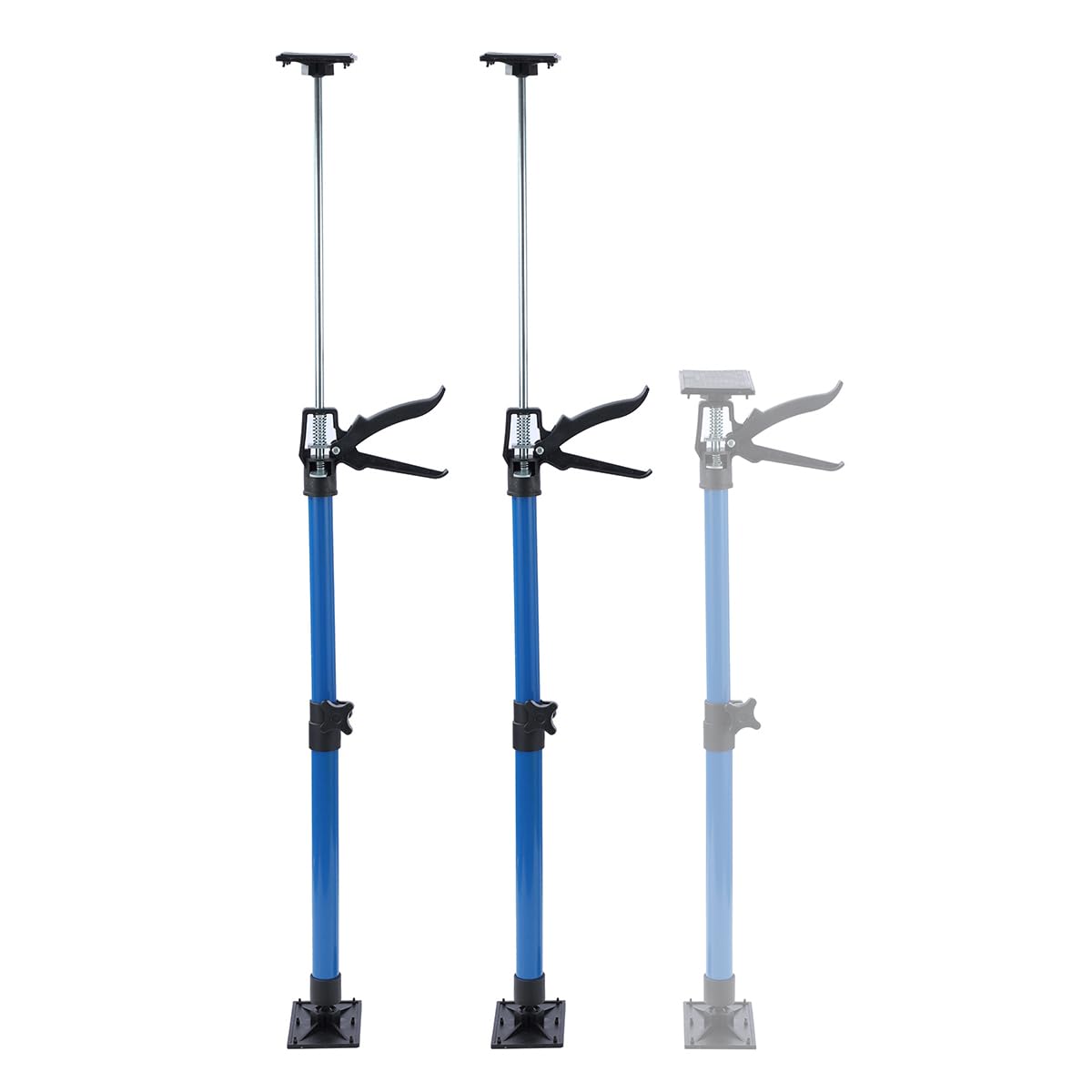 TOPWAY Telescopic Drywall Support Props 50-115cm Set of 2 Steel Quick Adjustable Support Pole Extension Rod, Supports Up to 30kg, Construction Tools for Cabinet Ceiling Door Frame Strut