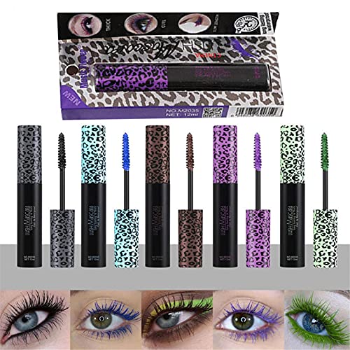 5 Colors 4D Silk Fiber Color Mascara, Female Long-lasting Curling Mascara, Waterproof Thickening And Lengthening Mascara (Blue)