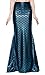 Fancy Wetlook Fish Scale Mermaid Sequin Long Maxi Skirts Gown for Women Blue XL