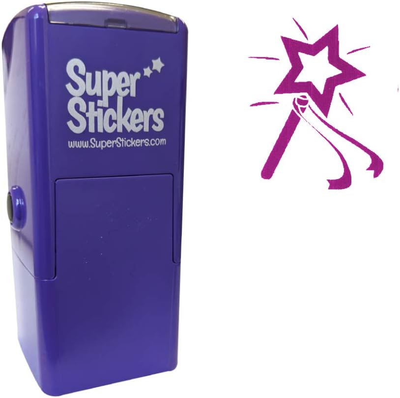 SuperStickers Wand Pre Inked Stamper - Purple, DST017V, Wide