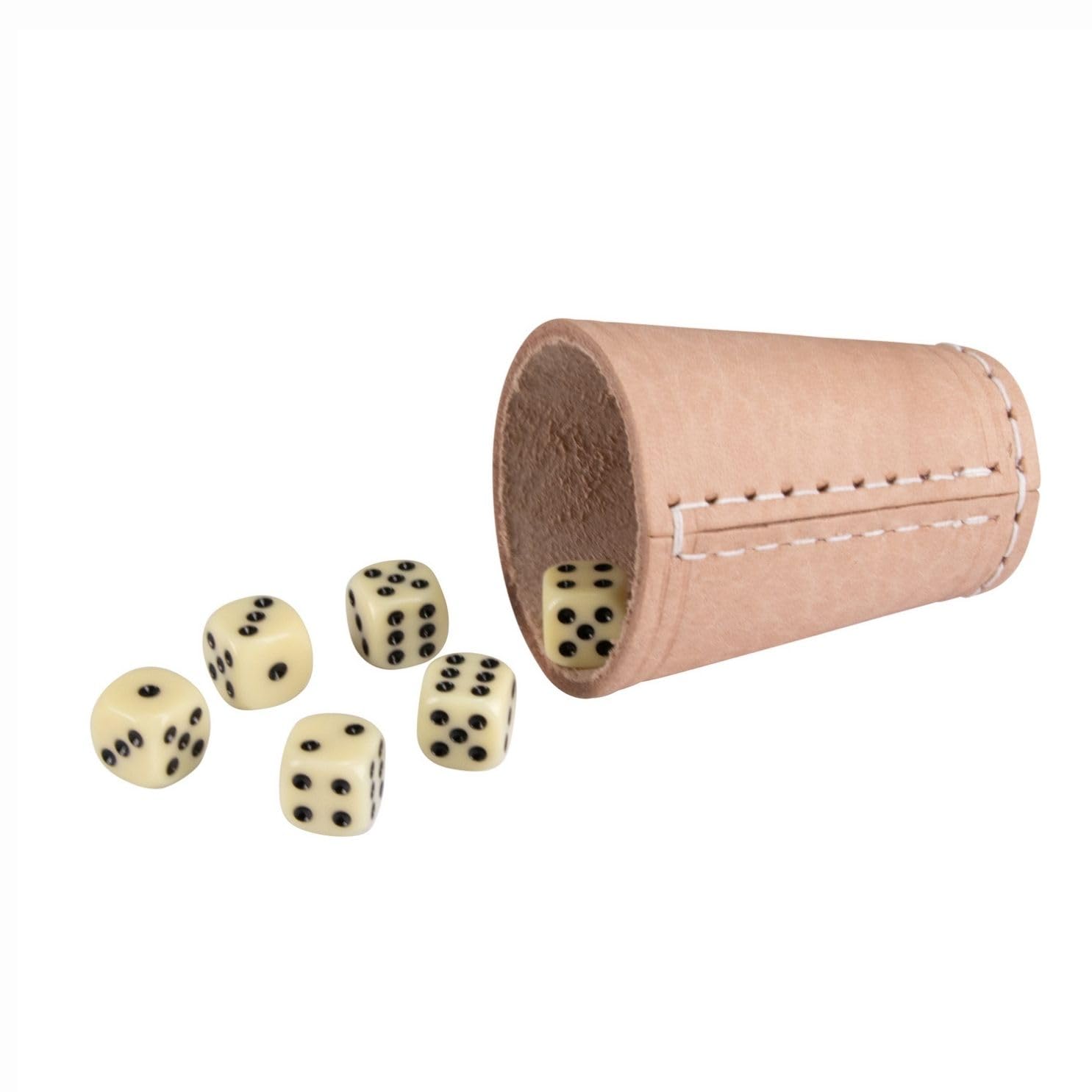 GICO Cubilete Game Leather Dice Set with 6 Dice 6 Sided - 5902