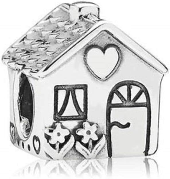 SUNWIDE Sweet House Heart Love Charms fit Pandora Charms Bracelets