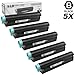 LD Compatible Toner Cartridge Replacement for Okidata 43502001 Type 9 High Yield (Black, 5-Pack) Compatible with OKI B Series B4550 B4550n B4600 B4600n B4600n PS