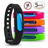 Mosquito Repellent Bracelet Insect & Bug Protection 100% Natural, Waterproof Silicone Deet Free Plant Based Oil Band, Pest Control Safe for Adults & Kids (5 PACK - All Colors)