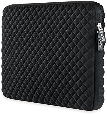 EWWE 3D Protective Laptop Sleeve Bag Case Cover Briefcase for 13 - 13.3 Inch MacBook Pro | Air HP Dell Acer Lenovo Samsung Chromebook, Diamond Foam Splash & Shock Resistant with Inner Pocket, Black