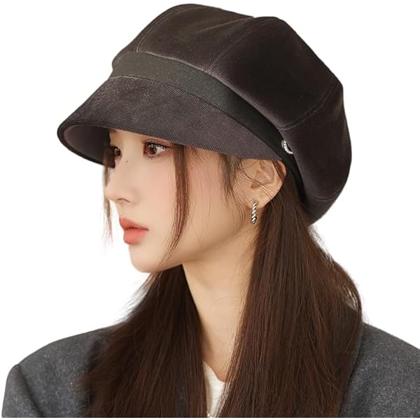 Beige Floral Newsboy Cap For Women – Cute Side Bow, Cotton Summer Sun Hat – One Size