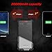 OUTXE Waterproof Solar Power Bank 20000mAh with Flashlight, Dual Input, Quick Charge Rugged Solar Phone Charger