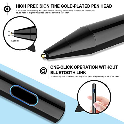 Homder Stylus Pen,Fine Tip Active Digital Stylus Pens for Touch Screens,Universal Stylus Pencil Compatible with Apple iPad Samsung Tablets and Cellphones - Thumbnail 3