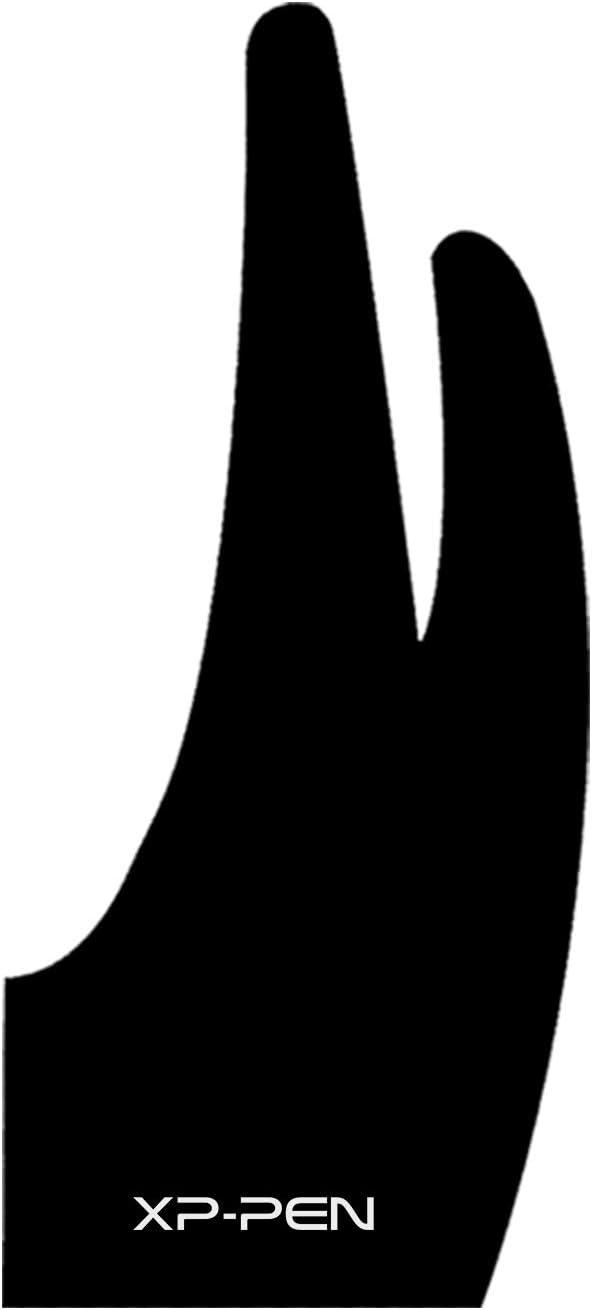 XP-PEN Drawing Anti-fouling Lycra Graphics Two-Finger Glove S/M/L Size (M), Black, Medium