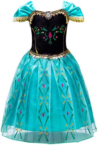 Girls Princess dress Party Dress Costume (4-5, green)