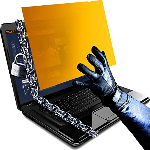 15.6 Inch Gold High Clarity Computer Privacy Screen Filter for Widescreen Laptop – Notebook – Anti-Glare – Anti-Scratch Protector Film for Data confidentiality – 16:9 Aspect Ratio.