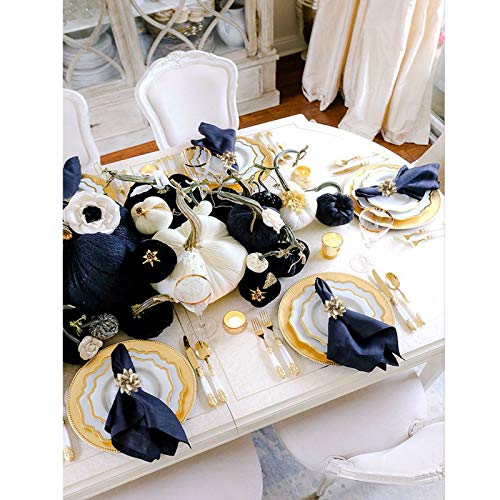 Napkin Rings Serviette Holder, Set of 4 Metal Napkin Ring, Holiday Table Decor for Valentine\'s Day, Wedding, Birthday Party, Thanksgiving Day, Christmas Day,Dining Table Decoration (Stone Flower)