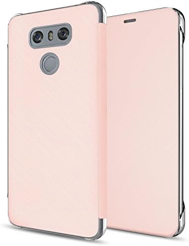 LG G6 Case, Aomax Smart Quick View Window PU Leather Flip Folio Smart Sleep and Wake Scratch Resistant Protective Cover Cases (Not Wallet Case) LG H872 / LG VS988 / LG LS993 / LG G6 (2017) Rose Gold