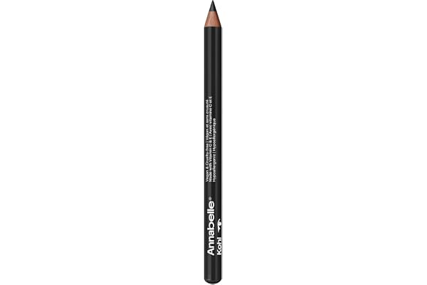 Annabelle Vegan Kohl Eyeliner, Matte Finish, 74 Blackest Black, Intense Colour Payoff, Long-Lasting, Cruelty-Free, Paraben-Fr