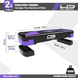 OZE SPORTS Aerobic Stepper Platform 2-5 Level Adjustable Purple 2 Steps view 2