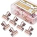 STFF 15 Pcs Push Pins Clips Creative Paper Clips with Pins for Cork Board and Photo Wall No Holes for The Paper (Rose Gold)