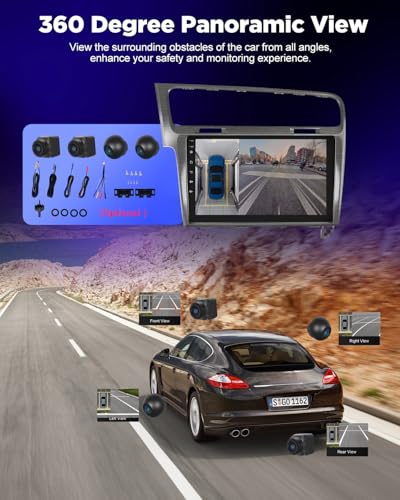 NHOPEEW 8 Core 6+128G Android Car Radio for VW Golf 7 MK7 2012-2020 with Wireless Carplay and Android Car DSP Wifi GPS Steering Wheel Controls 360 Panoramic View