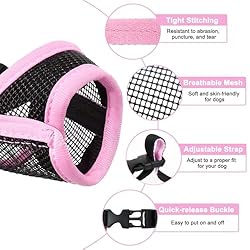 LUCKYPAW Dog Muzzle, Mesh Muzzle for Small Medium