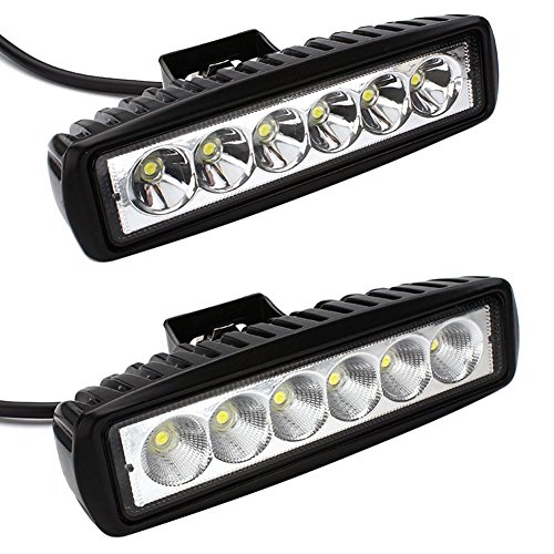 Mactop 2 x 18W 6″ FLOOD Cree Led Bar Work Light Boat Car Truck Lamp SUV UTE ATV offroad